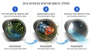 רובוט מקצועי עבור כרסום שורשים בביוב