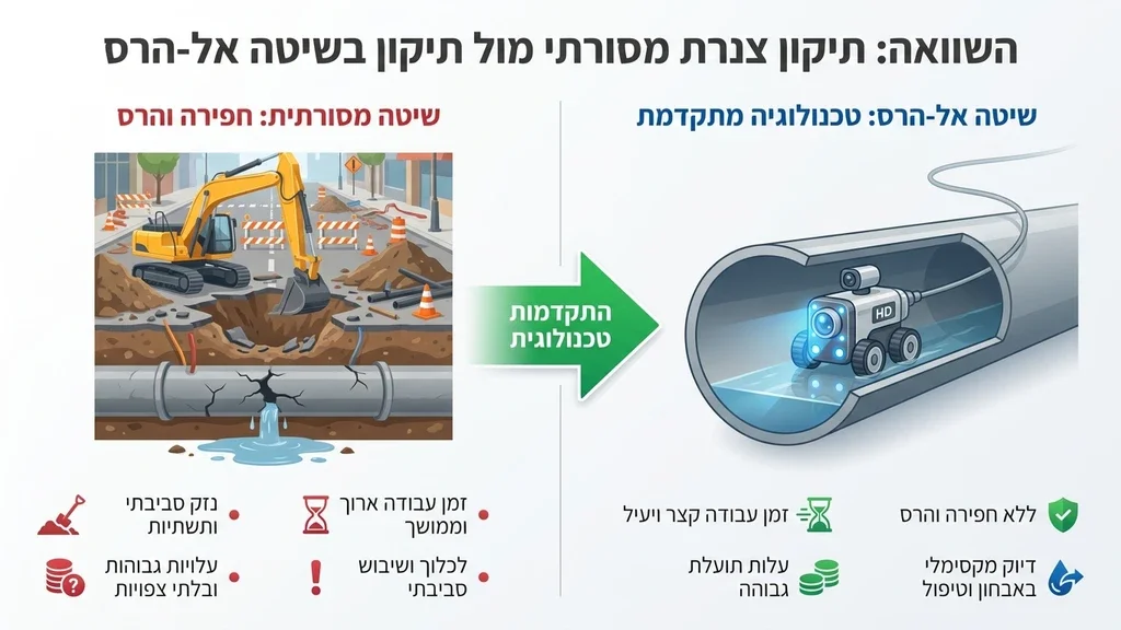 מצלמת סיב אופטי מתקדמת בתוך צנרת ביוב