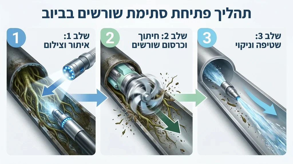 נוצר על ידי מודל בינה מלאכותית Gemini Pro מצלמת סיב אופטי ורובוט כרסום בתוך צנרת ביוב